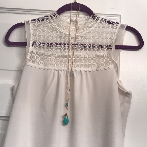 Francesca's Collections Jewelry - Gold and aqua necklace